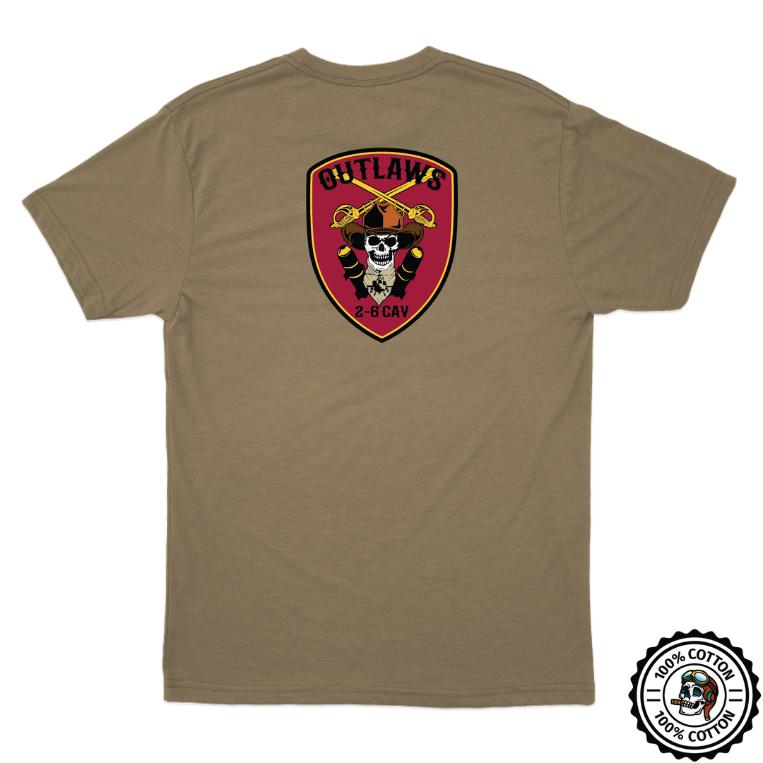 D Co, 2-6 CAV "Outlaws" Tan T-Shirt