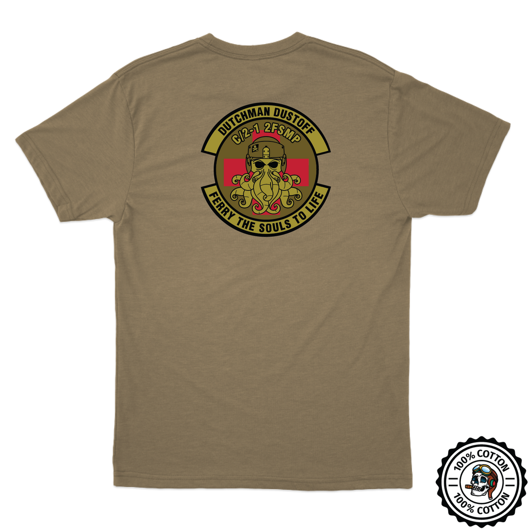 C Co, 2-1 GSAB, 2FSMP “Dutchman Dustoff” V1 Tan 499 T-Shirt