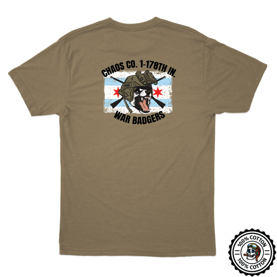 2nd PLT, C Co, 1-178TH IN "War Badgers" Tan 499 T-Shirt