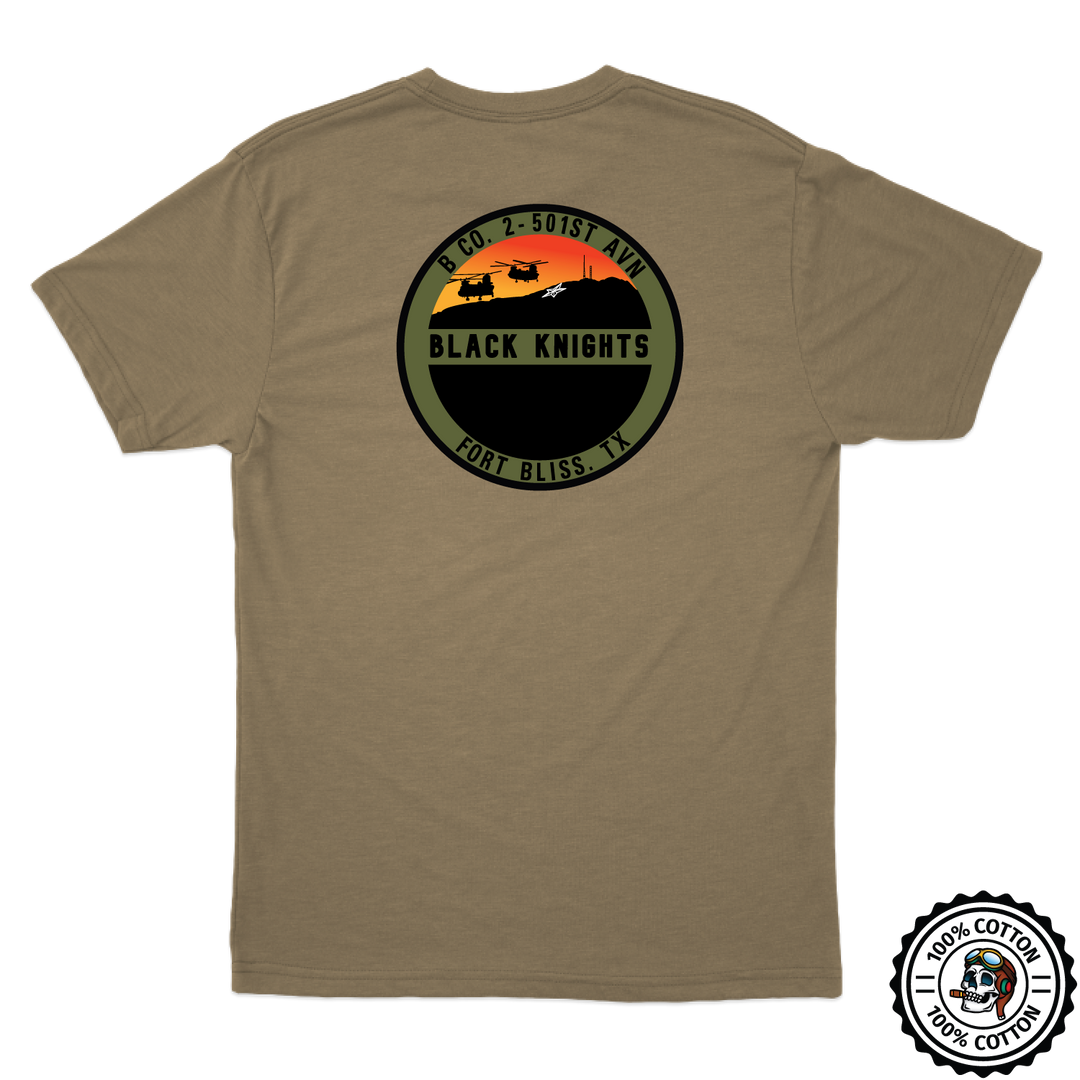 B Co, 2-501 GSAB “Black Knights” V3 Tan 499 T-Shirt