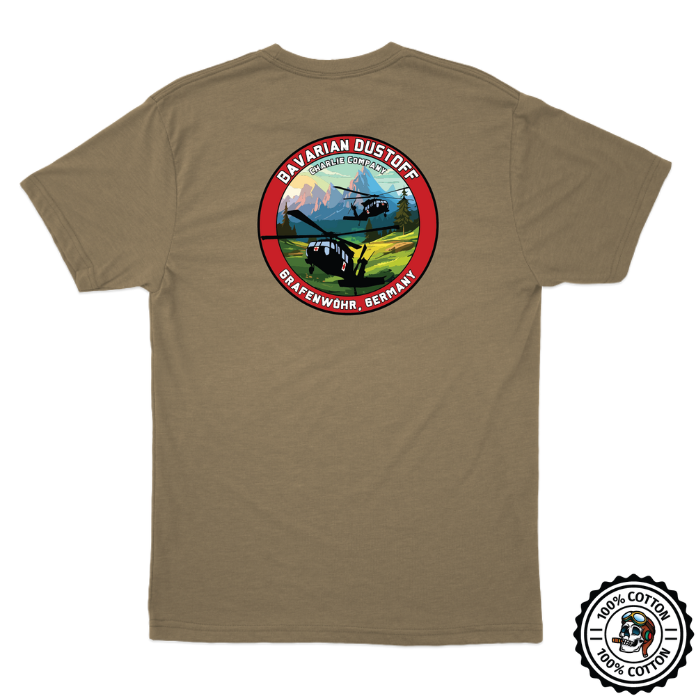 C Co, 1-214 GSAB "Bavarian Dustoff" V3 Tan 499 T-Shirt