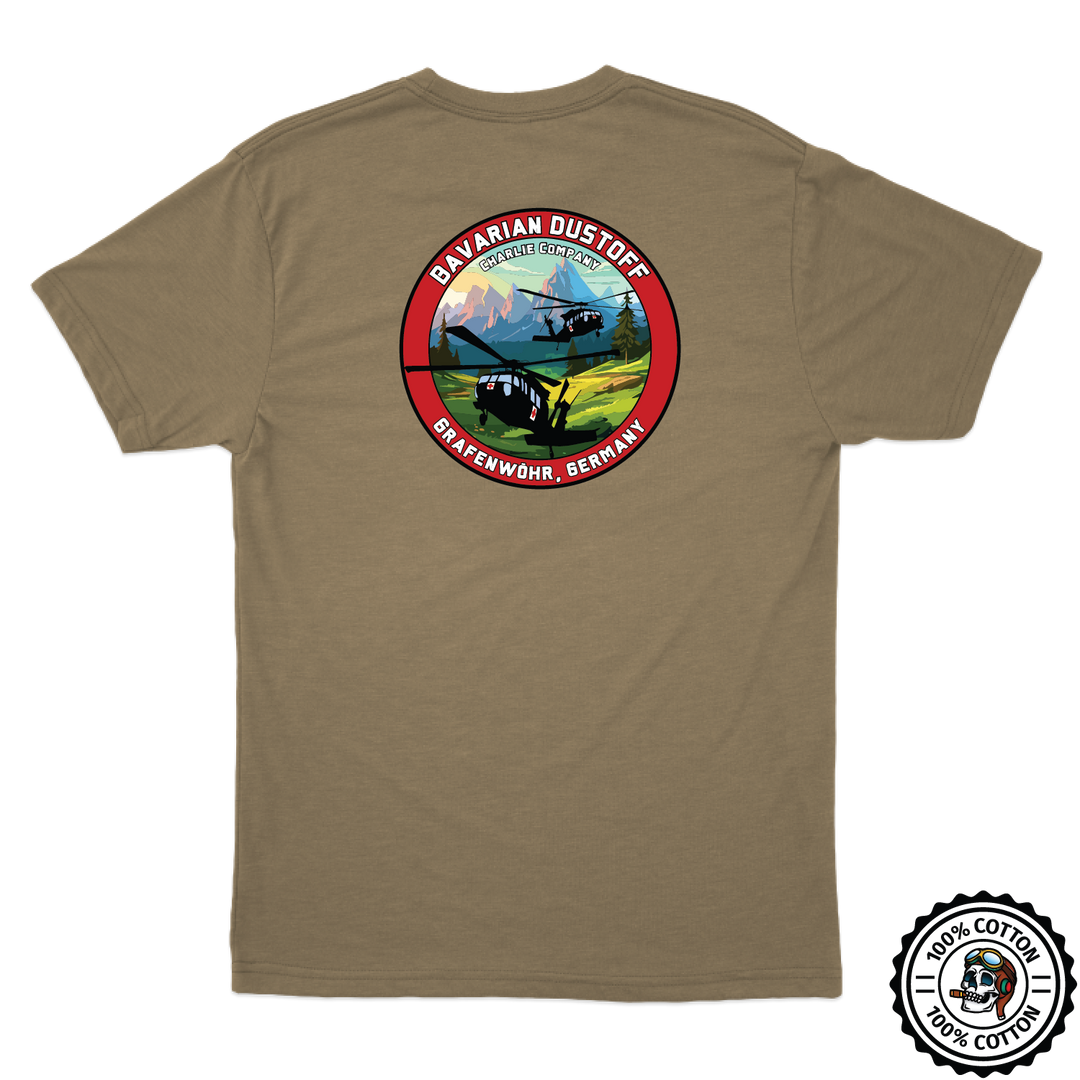 C Co, 1-214 GSAB "Bavarian Dustoff" V3 Tan 499 T-Shirt