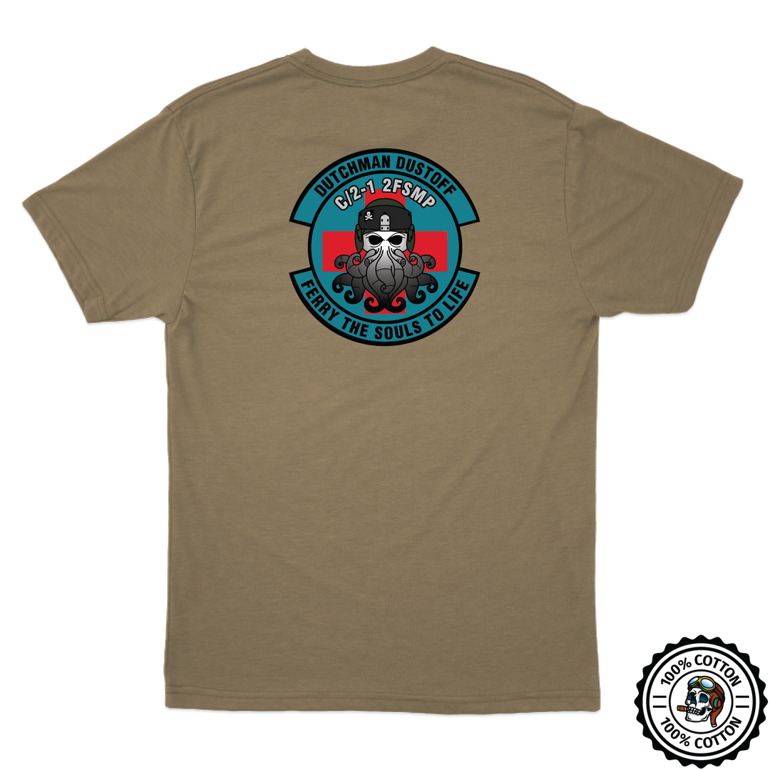 C Co, 2-1 GSAB, 2FSMP “Dutchman Dustoff” V2 Tan 499 T-Shirt