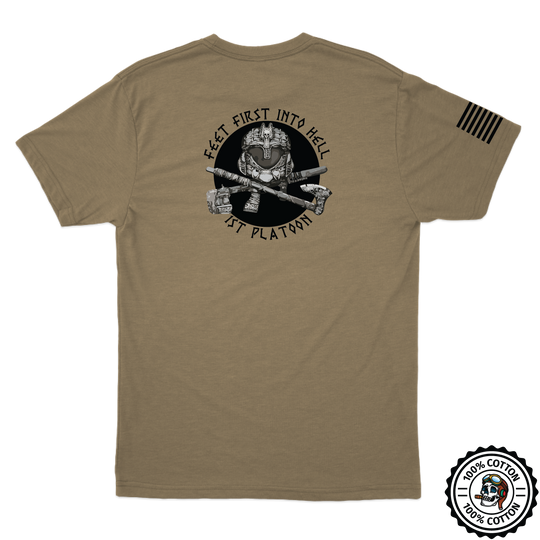 1st PLT, B Co, 2-113 IN V2 w/Flag Tan 499 T-Shirt