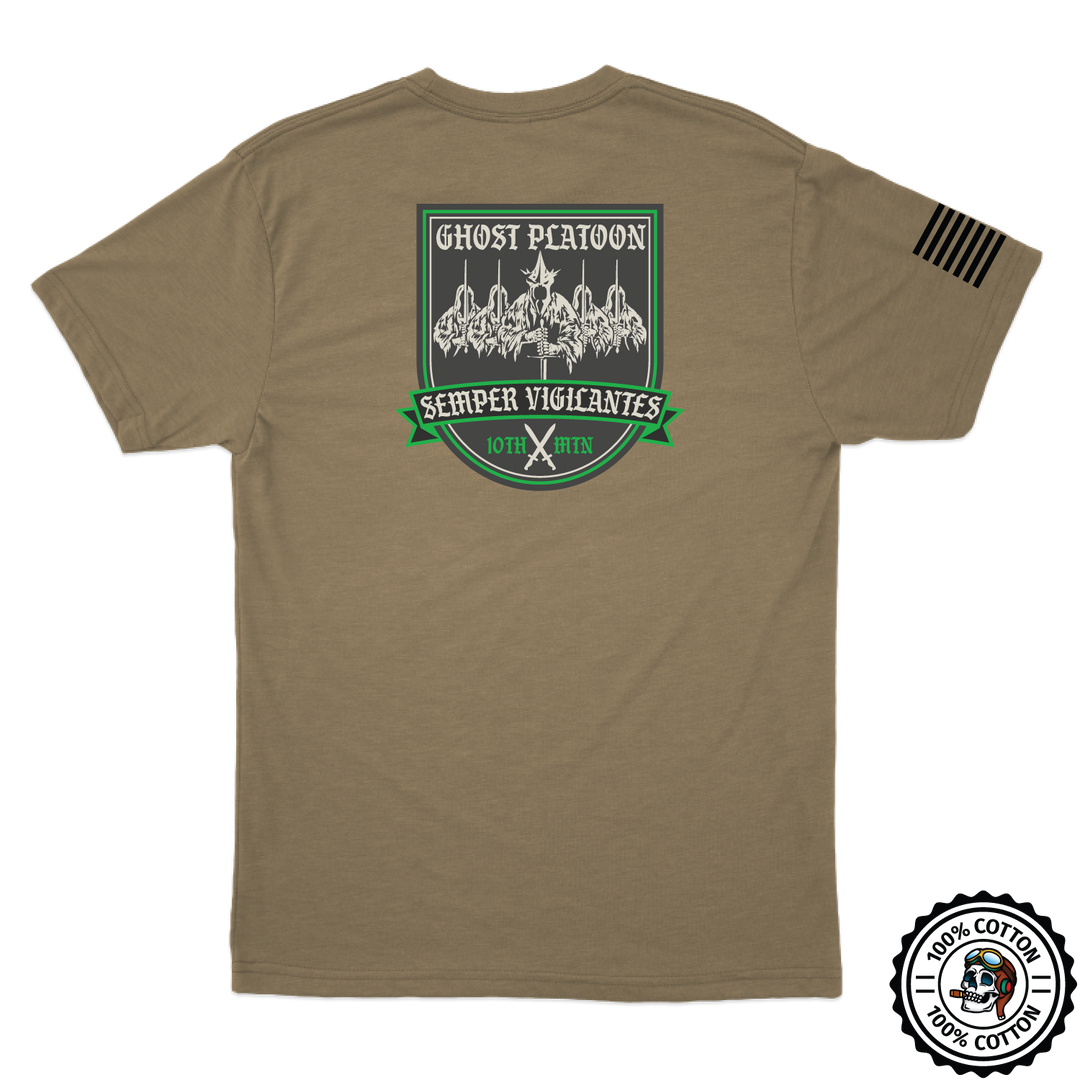 "Ghost Platoon", D Co, 317th BEB, 3 BCT 10th MTN Tan 499 T-Shirt