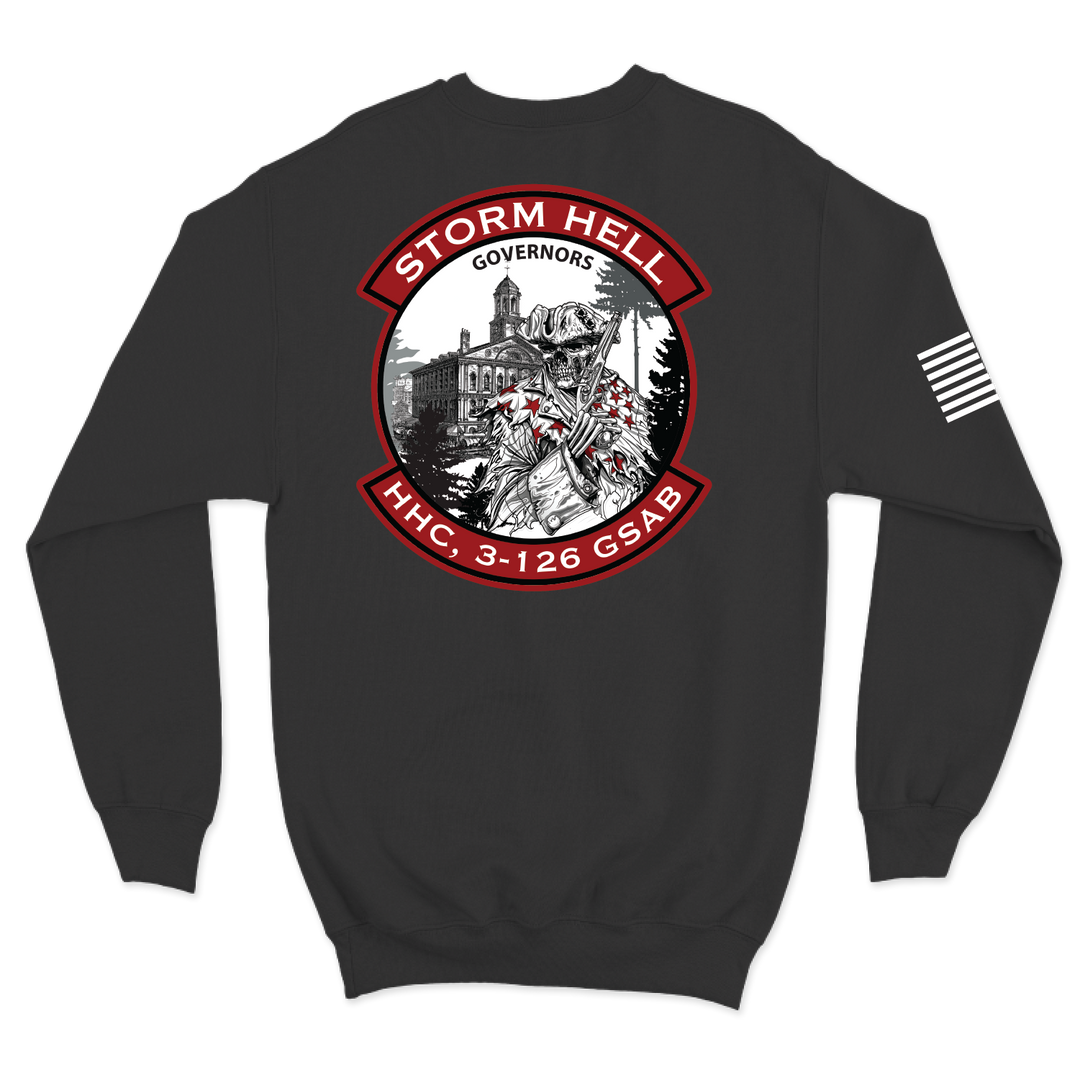 HHC, 3-126 GSAB "Storm Hell" w/Flag Crewneck Sweatshirt