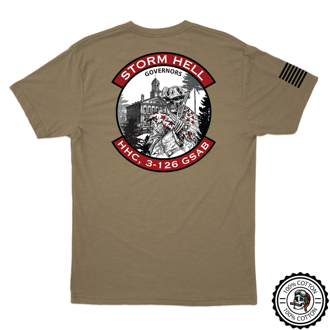 HHC, 3-126 GSAB "Storm Hell" w/Flag Tan 499 T-Shirt