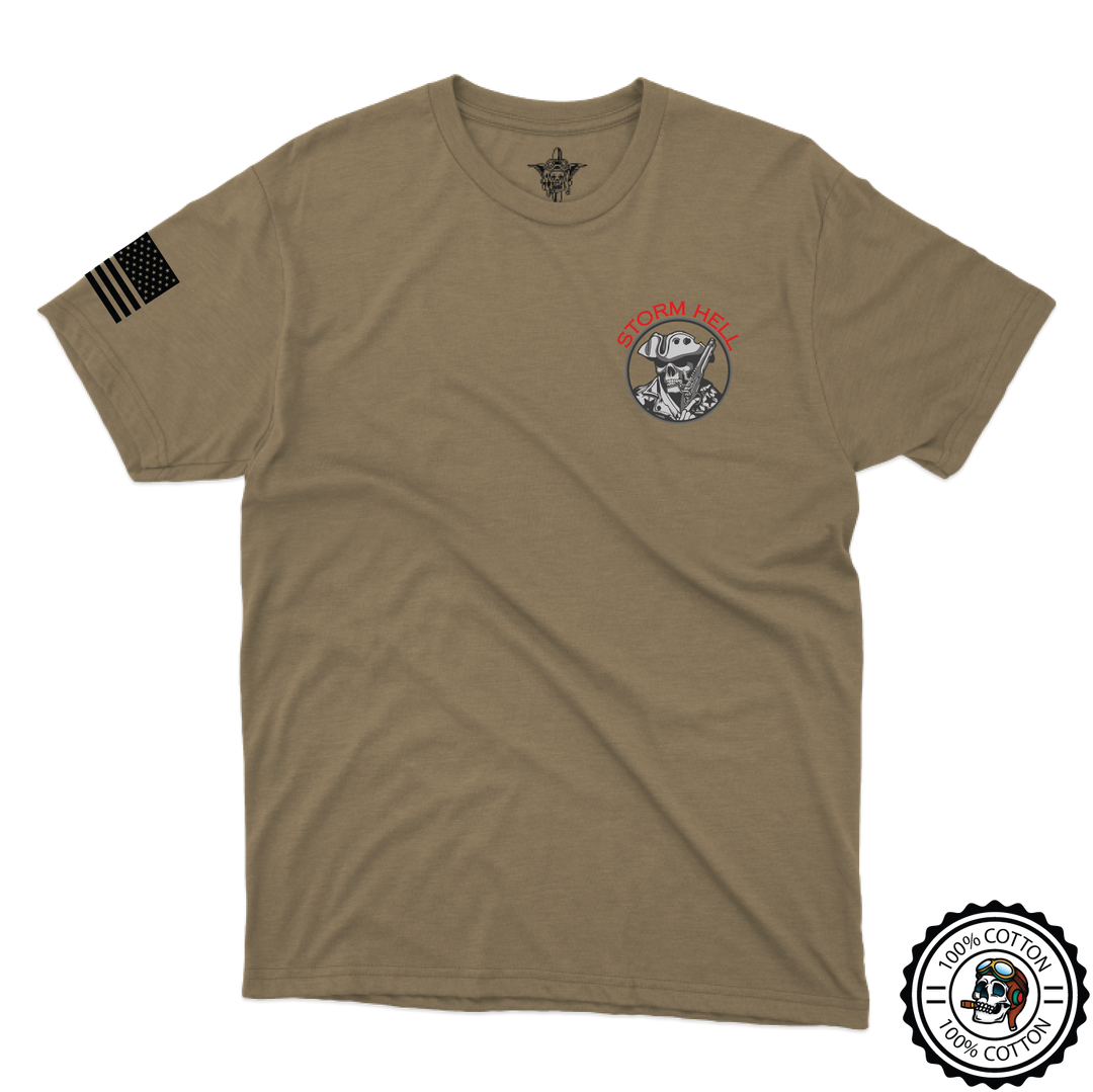 HHC, 3-126 GSAB "Storm Hell" GOVS w/Flag Tan 499 T-Shirt