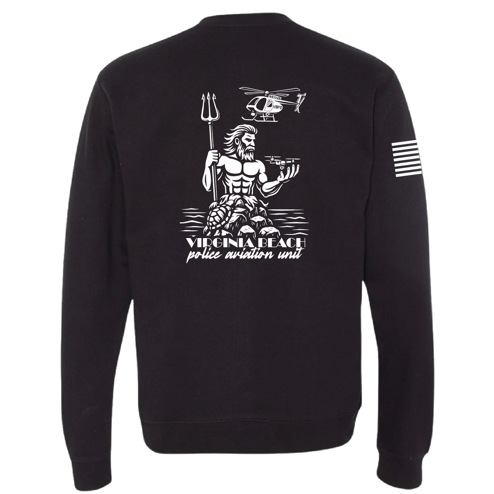 Virginia Beach PD Aviation W/ Flag Crewneck Sweatshirt