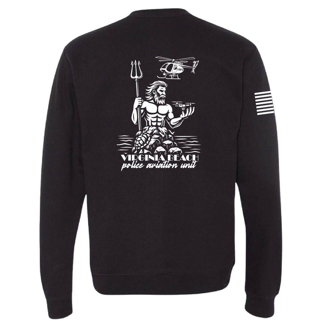 Virginia Beach PD Aviation W/ Flag Crewneck Sweatshirt