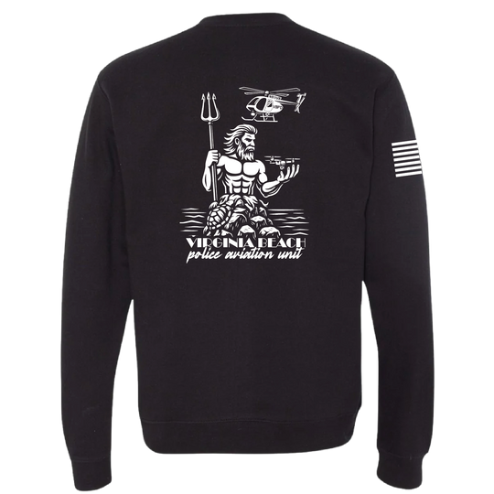 Virginia Beach PD Aviation W/ Flag Crewneck Sweatshirt