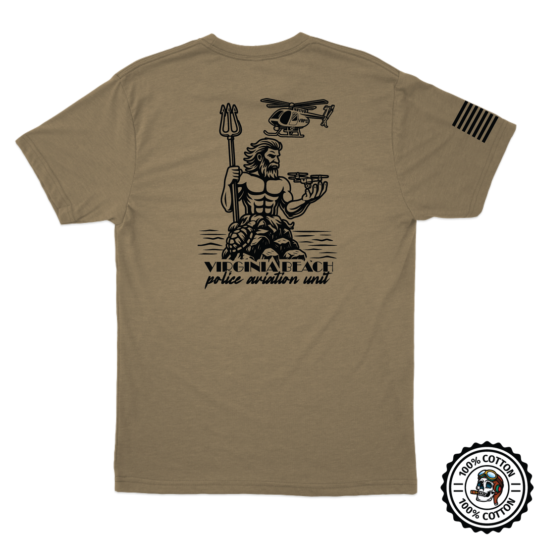Virginia Beach PD Aviation W/ Flag Tan 499 T-Shirt