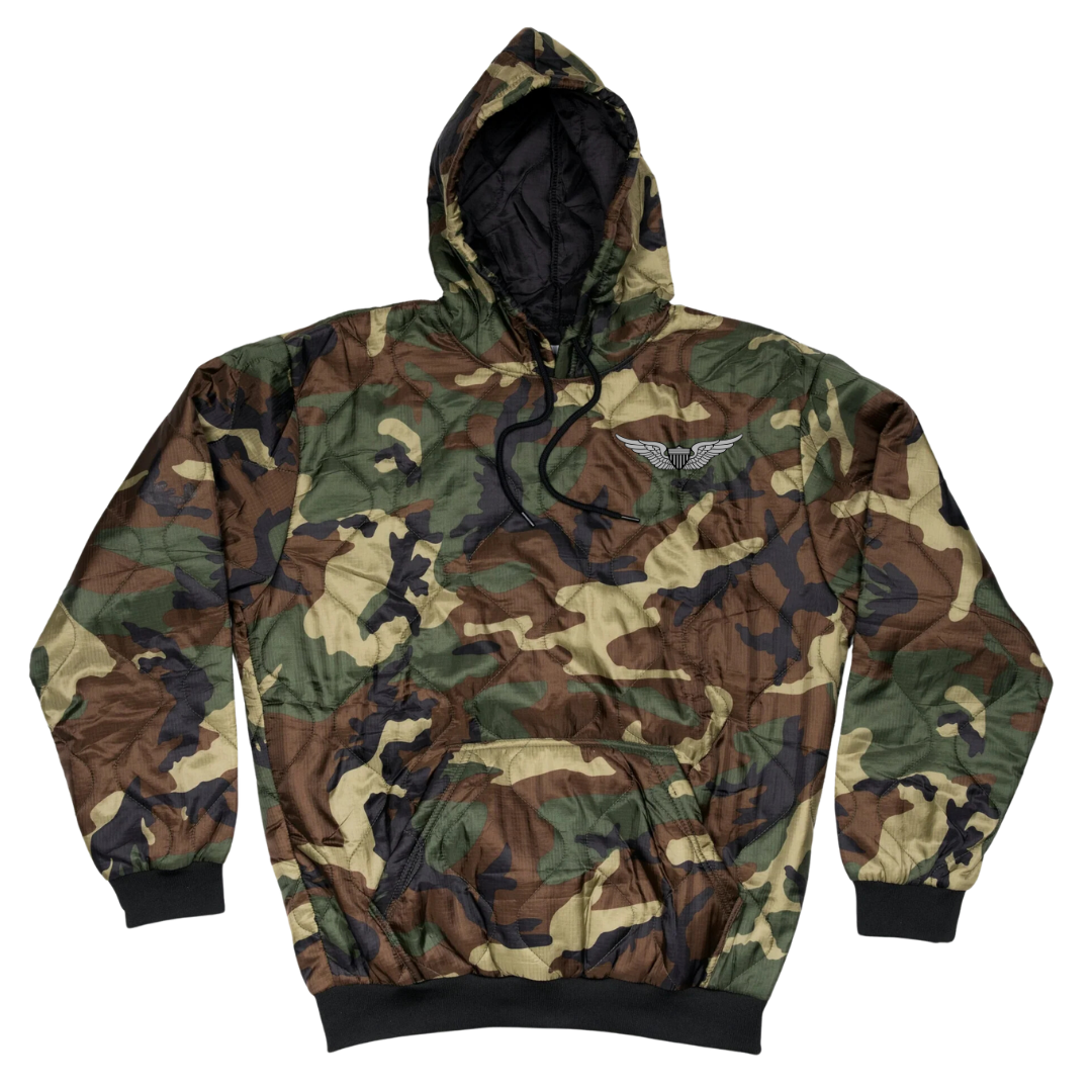 Woobie Hoodie — Basic Army Aviator Wings Embroidery