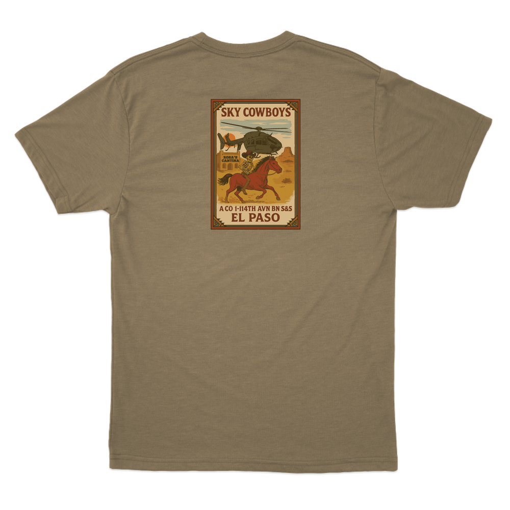 A Co, 1-114 AVN S&S Sky Cowboys Tan T-Shirt