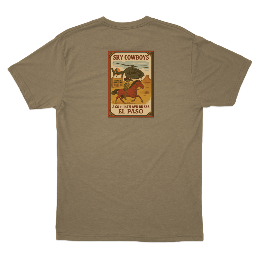 A Co, 1-114 AVN S&S Sky Cowboys Tan T-Shirt