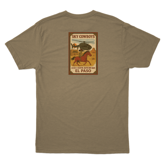 A Co, 1-114 AVN S&S Sky Cowboys Tan T-Shirt