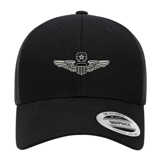 Air Force Command Pilot Wings Badge Embroidered Retro Trucker Hats