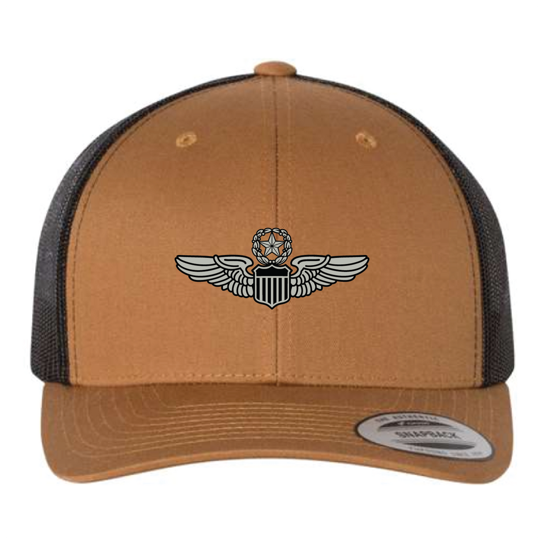 Air Force Command Pilot Wings Badge Embroidered Retro Trucker Hats
