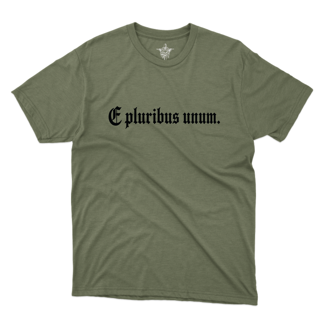 outofmany_one_tee_heathermilitarygreen_front.png