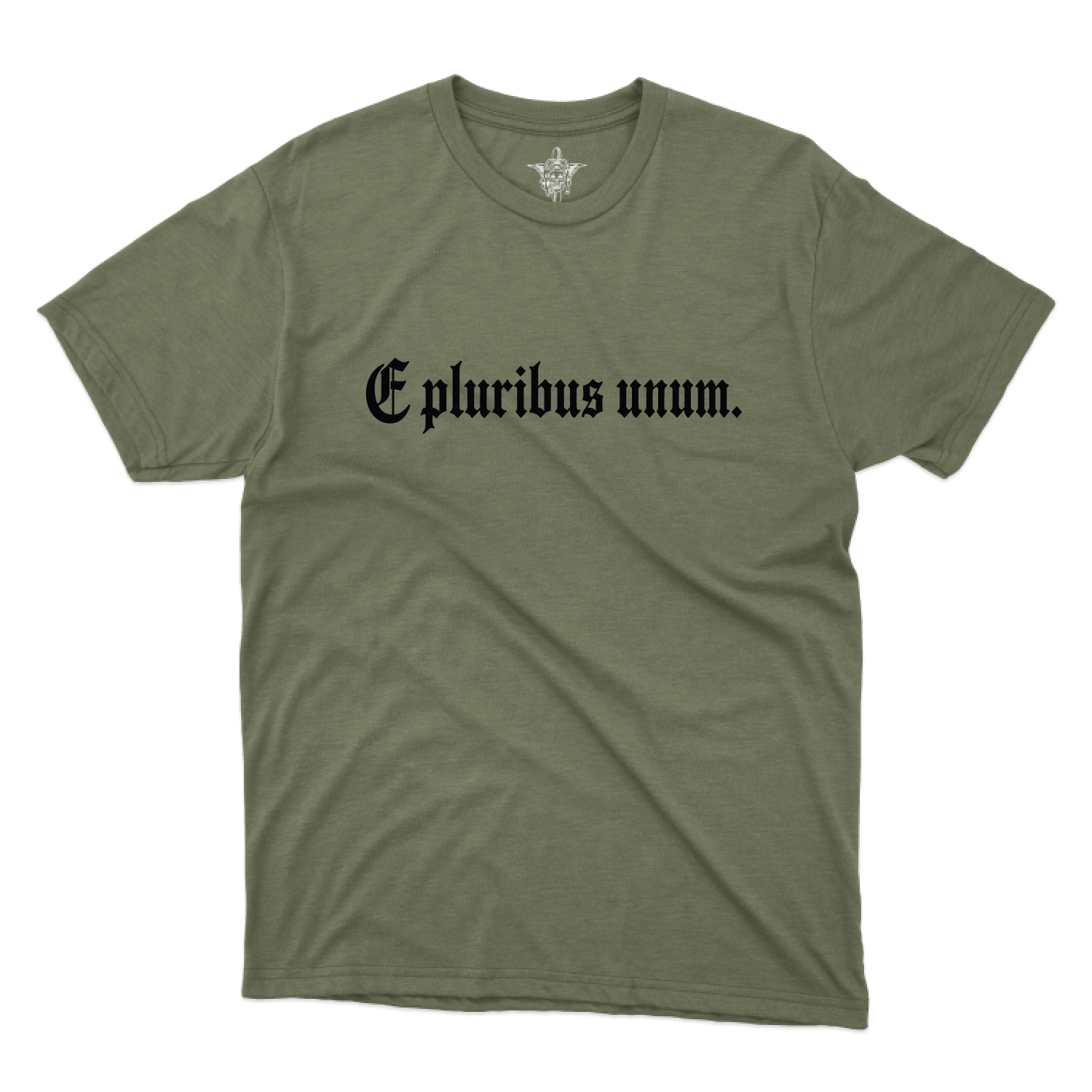 outofmany_one_tee_heathermilitarygreen_front.png