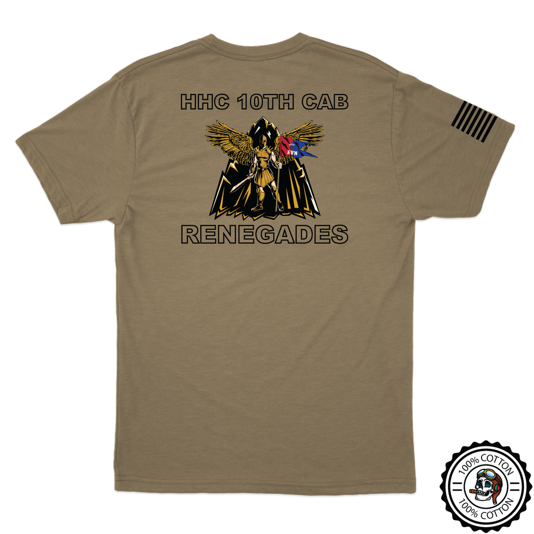 HHC, 10th CAB "Renegades" Tan 499 T-Shirt W/ Flag