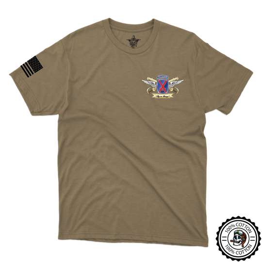 HHC, 10th CAB "Renegades" Tan 499 T-Shirt W/ Flag