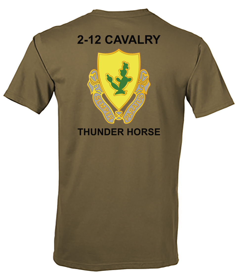 2-12 Cavalry Thunder Horse Tan 499 T-Shirt