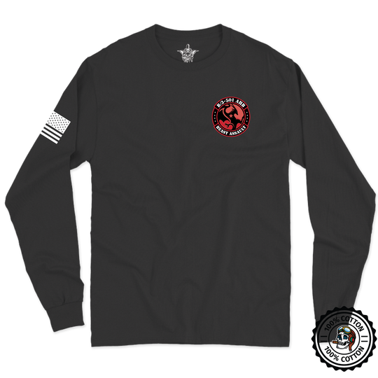 B Co, 3-501 AHB "Beast Assault" Long Sleeve T-Shirt Red