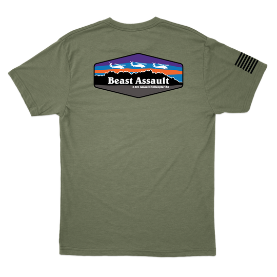 B Co, 3-501 AHB "Beast Assault" T-Shirts Blue