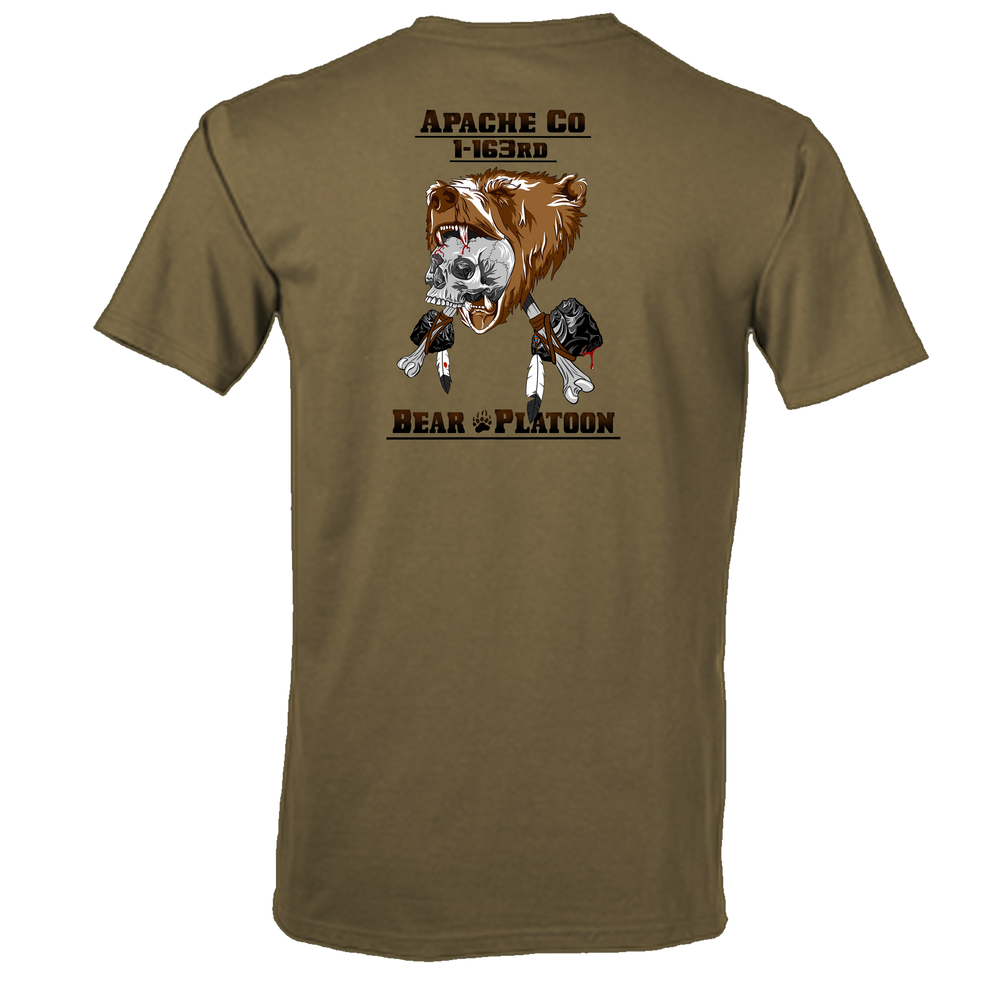 Bear PLT, A Co, 1-163 CAB "Apaches" Tan 499 T-Shirt