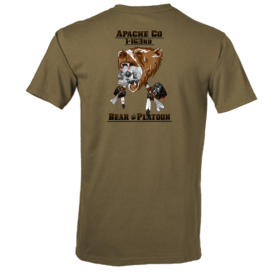 Bear PLT, A Co, 1-163 CAB "Apaches" Tan 499 T-Shirt