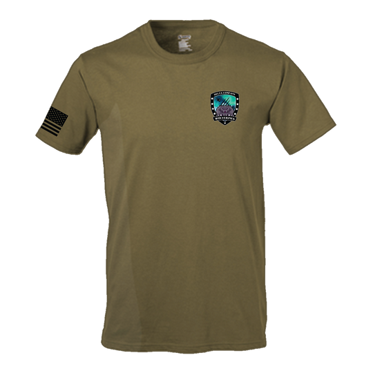 D Co, 1-25 AB "Wolverines" Flight Approved T-Shirt W/ Flag