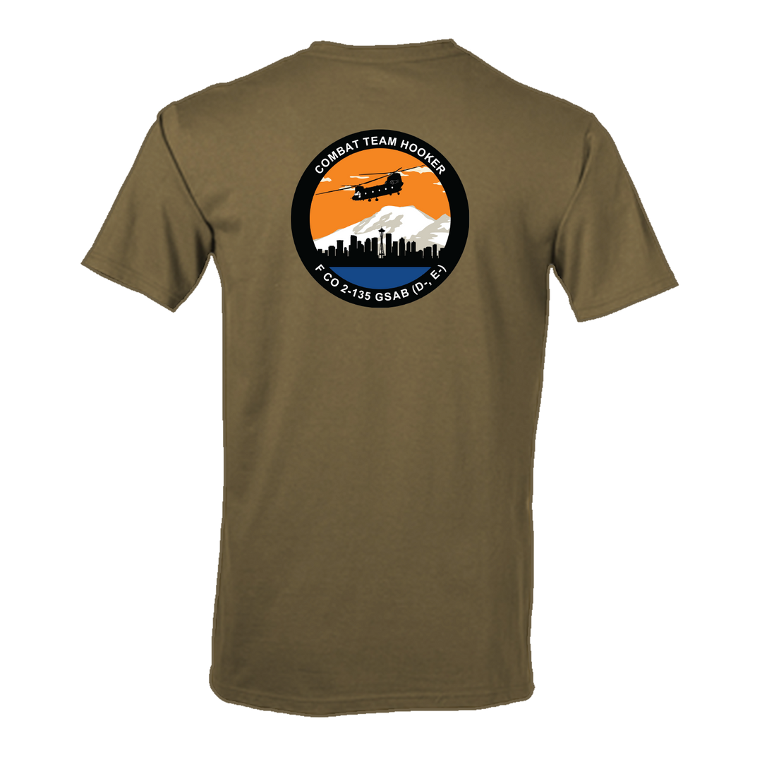F Co, 2-135 GSAB (D-E-) "Combat Team Hooker" Flight Approved T-Shirt