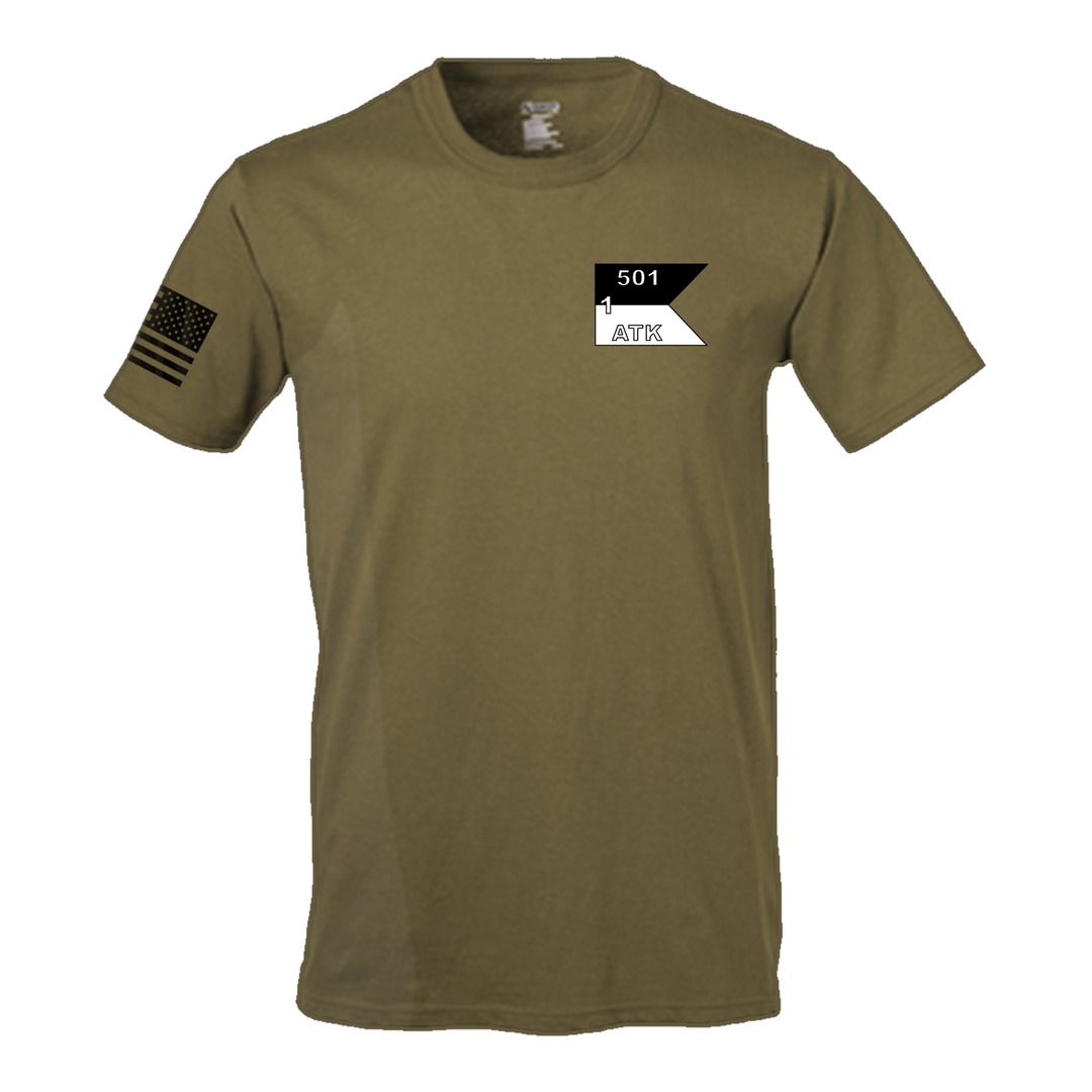 1-501 Aviation Regiment "Iron Dragons" Tan 499 T-Shirt