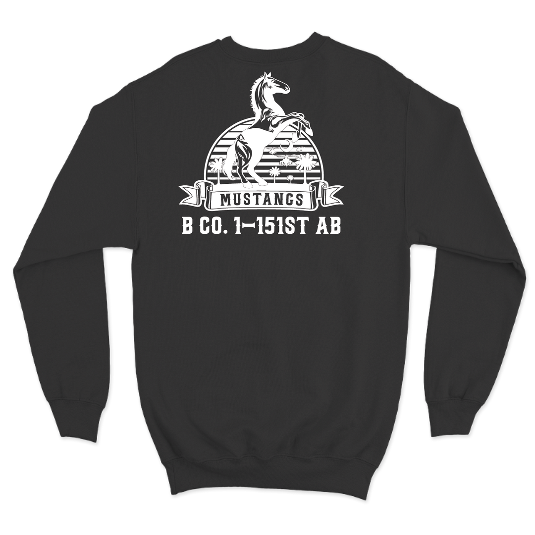 B Co, 1-151 AB "Mustangs" V2 Crewneck Sweatshirt