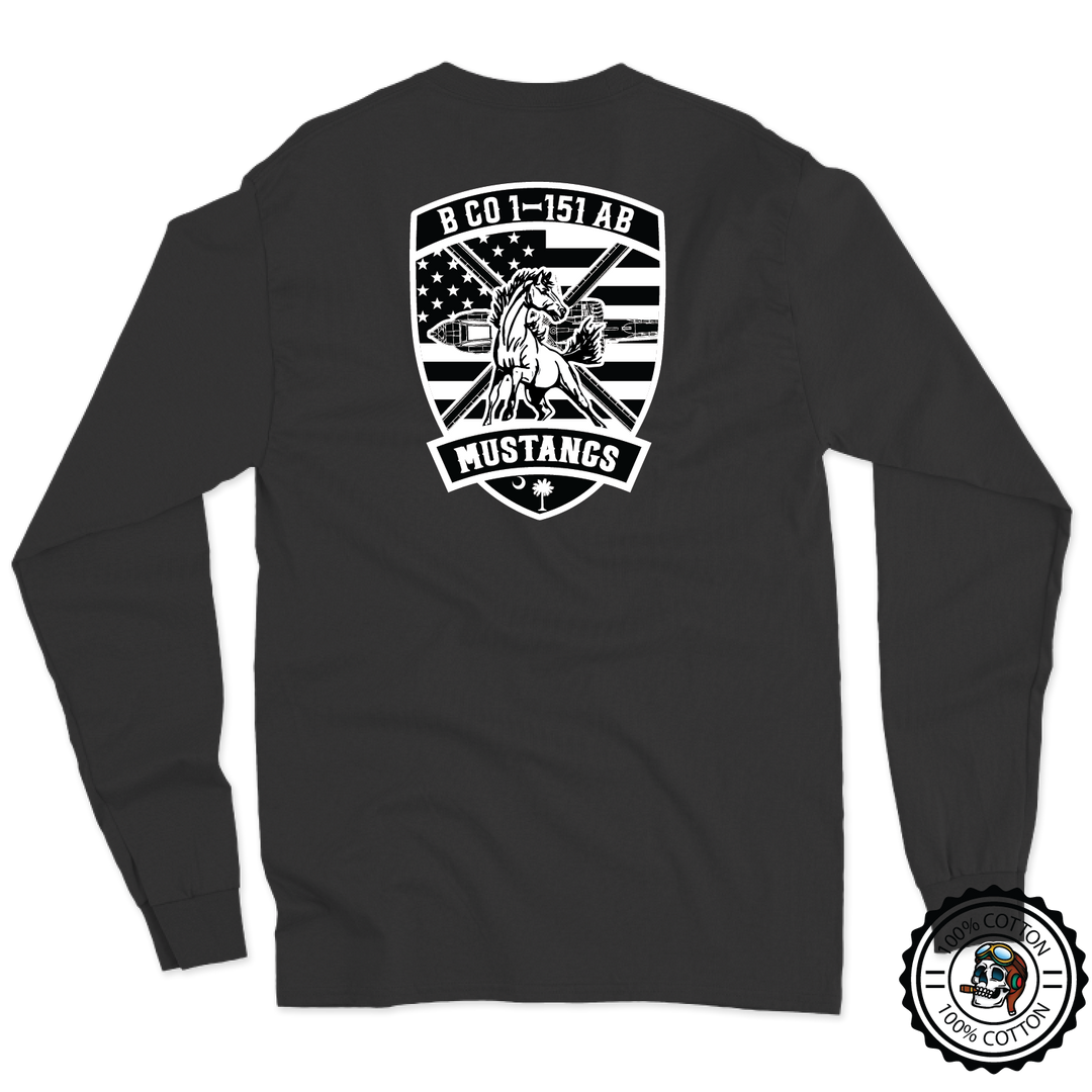 B Co, 1-151 AB "Mustangs" Center Long Sleeve T-Shirt