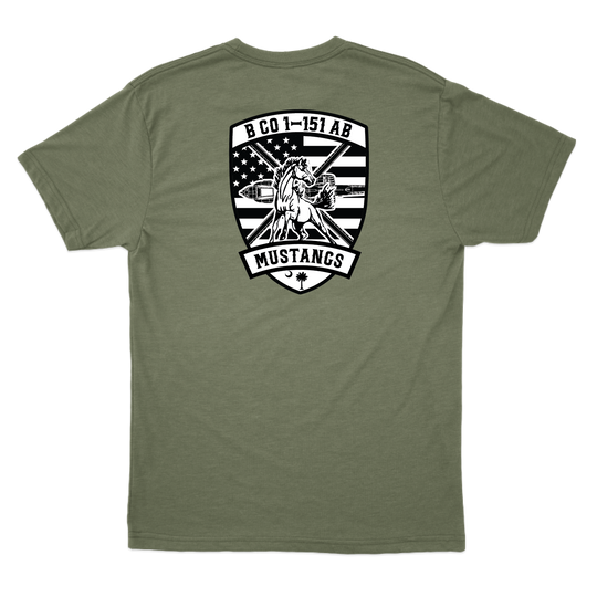 B Co, 1-151 AB "Mustangs" Center T-Shirts