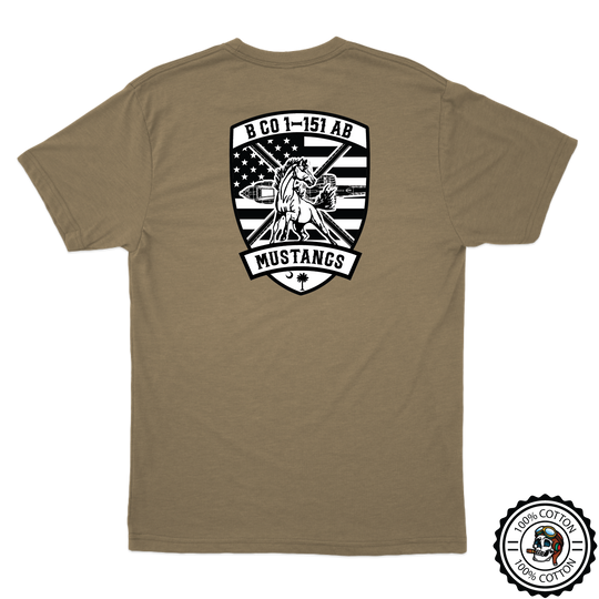 B Co, 1-151 AB "Mustangs" Center Tan 499 T-Shirt