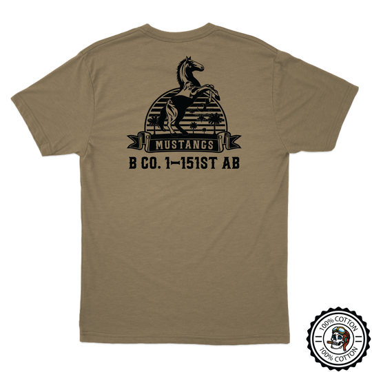 B Co, 1-151 AB "Mustangs" V2 Tan 499 T-Shirt