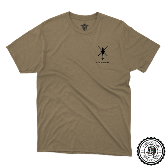 B Co, 1-151 AB "Mustangs" Center Tan 499 T-Shirt